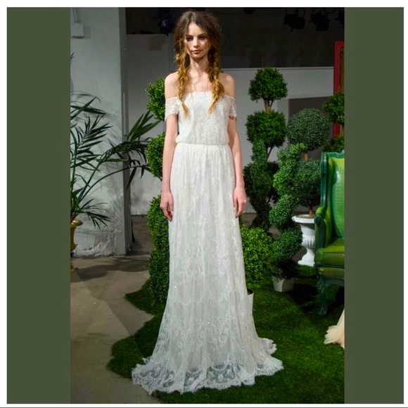 🆕🏷 ALICE + OLIVIA Lace Long Maxi Dress Gown Sz 4 - Picture 2 of 7